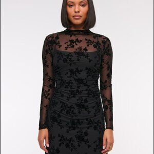 The A&F Paloma Long-Sleeve Mesh Mini Dress